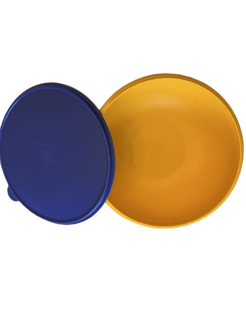 Vintage Tupperware 26 Cup Fix N Mix Orange Bowl With Dark Blue Lid